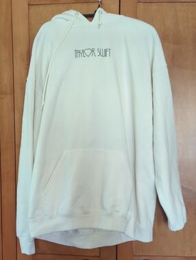 Taylor Swift Cream Pullover Hoodie with Minimal Logo